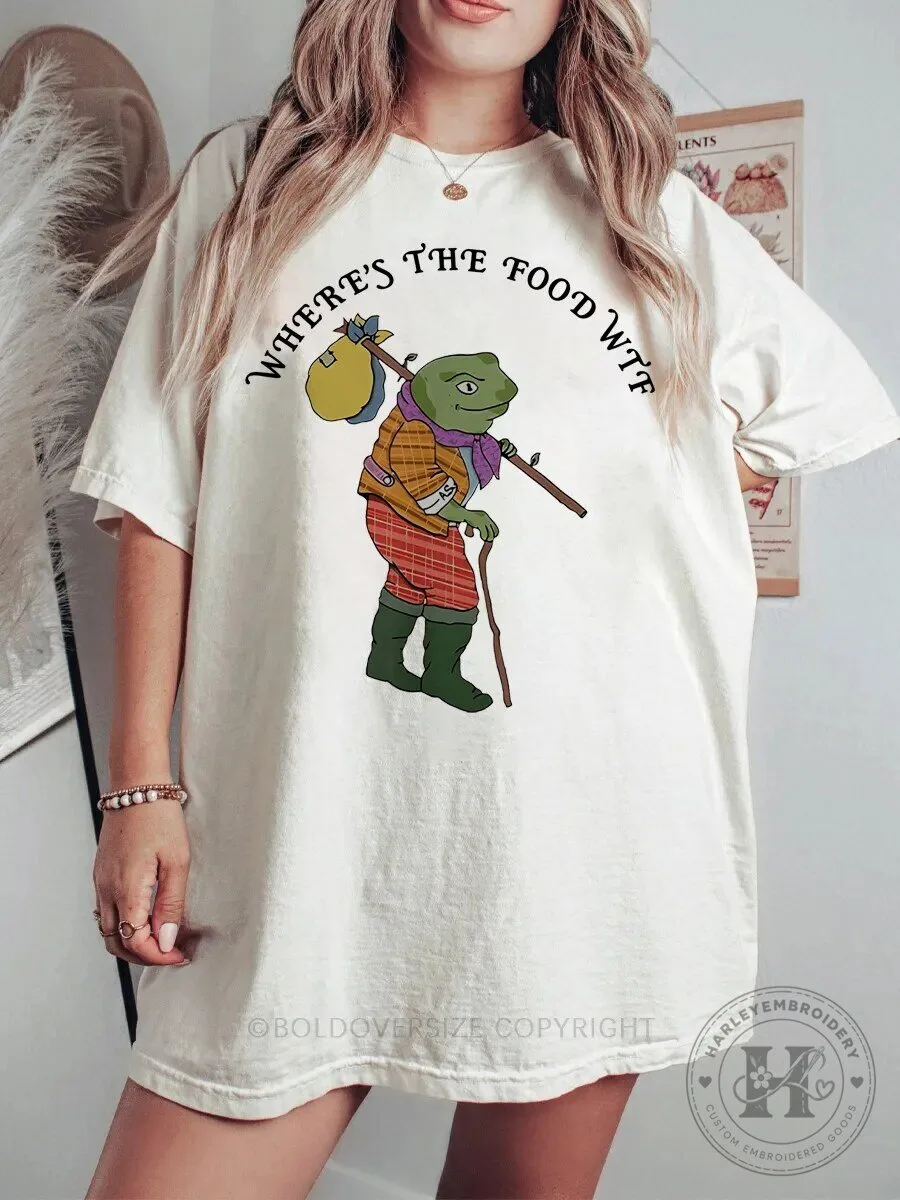 Vintage Where's The Food WTF Frog Hobo T-Shirt 1 vintage where s the food wtf frog hobo t shirt featured