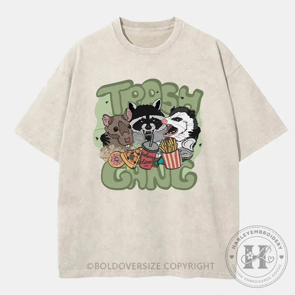 Trash Gang Raccoon Opossum Rat Fast Food Graphic T-Shirt 1 Trash Gang Raccoon Opossum Rat Fast Food Graphic T-Shirt