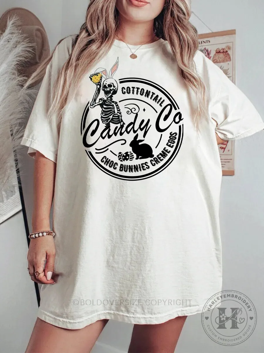 Cottontail Candy Company Skeleton Bunny Easter Creme Eggs T-Shirt